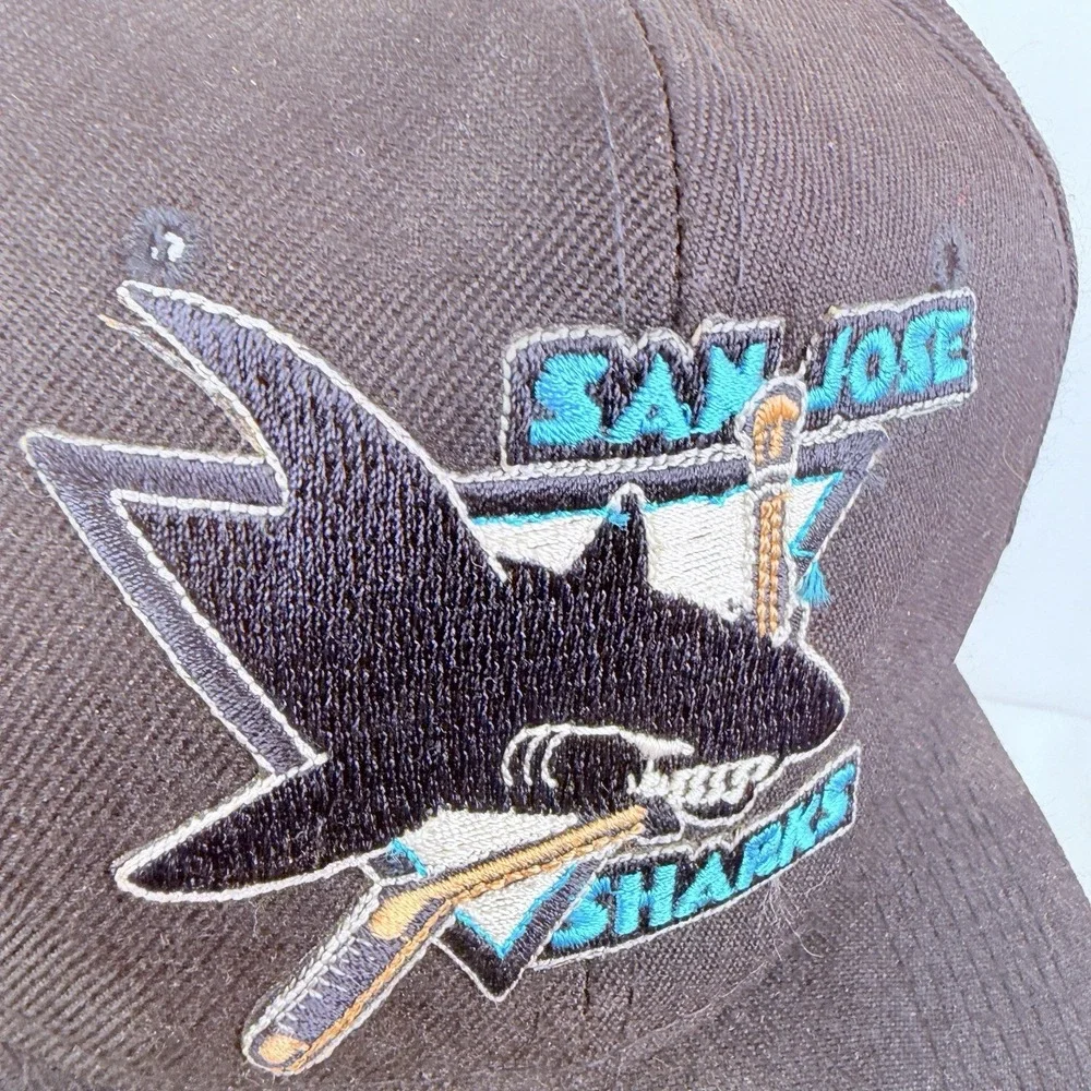 Vintage 90s San‎ Jose Sharks Snapback Hat Cap NHL Adjustable Amapro